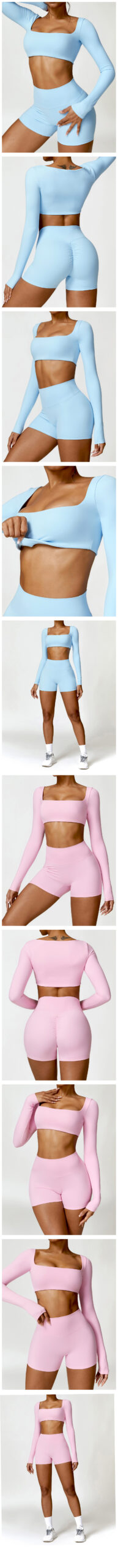 Yoga Set 2PCS Women Gym Long Sleeve Seamless Sportswear Workout Clothes Athletic Wear Legging Fitness Bra Crop Top Sports Suits Yoga Set 2PCS Women Gym Long Sleeve Seamless Sportswear Workout Clothes Athletic Wear Legging Fitness Bra Crop Top Sports Suits