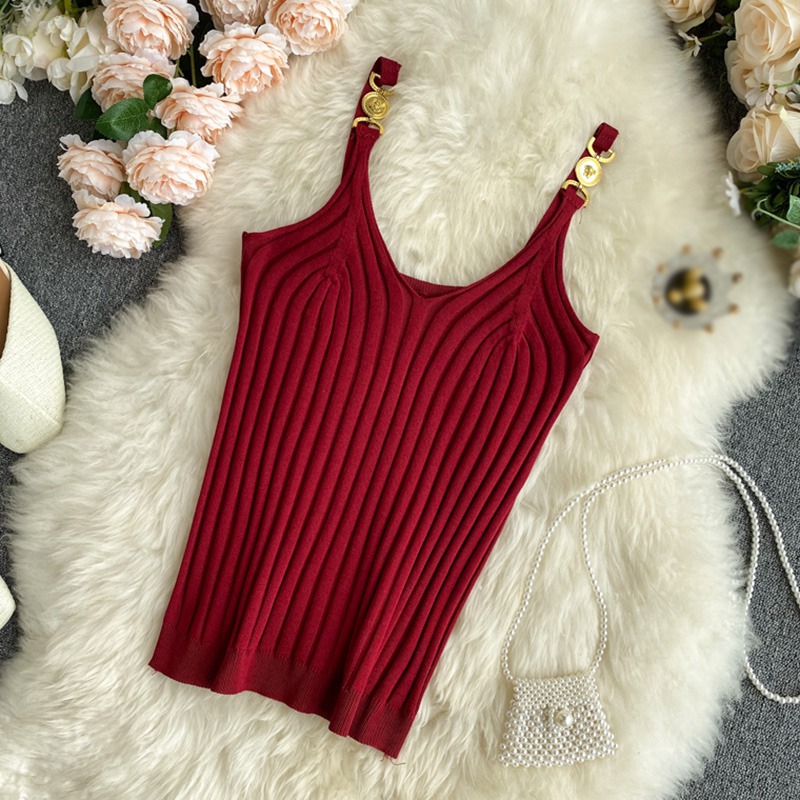 Women Knitted Short Slim Sleeveless Shirt Tank V Neck Halter Tops Knitted Off Shoulder Candy Cute Tops Casual Ribbed Knit Vest Women Knitted Short Slim Sleeveless Shirt Tank V Neck Halter Tops Knitted Off Shoulder Candy Cute Tops Casual Ribbed Knit Vest