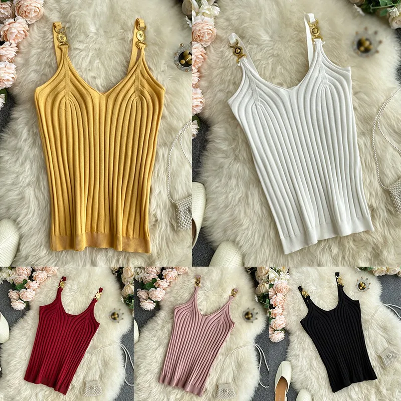 Women Knitted Short Slim Sleeveless Shirt Tank V Neck Halter Tops Knitted Off Shoulder Candy Cute Tops Casual Ribbed Knit Vest Women Knitted Short Slim Sleeveless Shirt Tank V Neck Halter Tops Knitted Off Shoulder Candy Cute Tops Casual Ribbed Knit Vest
