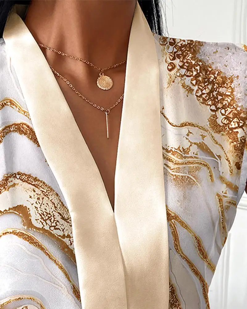 New Women's Office Shirts Summer Lady Sleeveless V-neck Print Elegant Women Blouse Top Streetwear Female Clothing