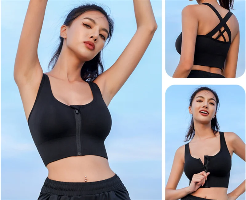 Aiithuug Zipper Hook Yoga Bra Bounce Control Gym Bra Workout Bras Fitness Running Top Elastic Spandex Soft Bras Crop Tops Active Aiithuug Zipper Hook Yoga Bra Bounce Control Gym Bra Workout Bras Fitness Running Top Elastic Spandex Soft Bras Crop Tops Active