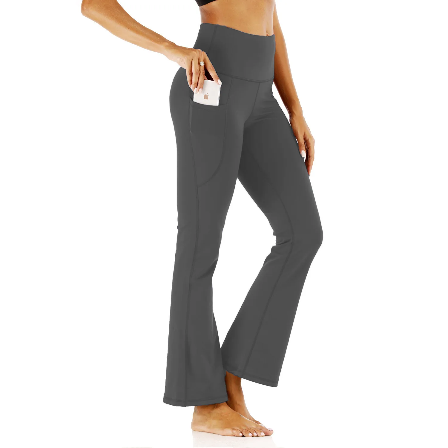 Womens Flare Leggings with Pockets High Waist Tummy Control Yoga Pants Bootcut Workout Casual Wear Premium Activewear