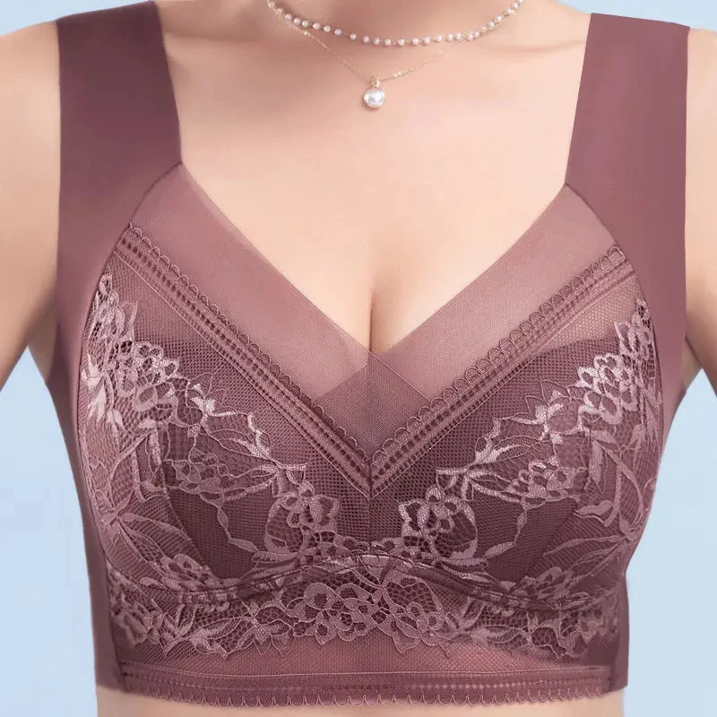 L-6L Women Large Bra Push Up Ice Silk Seamless upper Bralette Lace Wireless Summer Bras Plus Size Top Lingerie Underwear 15019 L-6L Women Large Bra Push Up Ice Silk Seamless upper Bralette Lace Wireless Summer Bras Plus Size Top Lingerie Underwear 15019