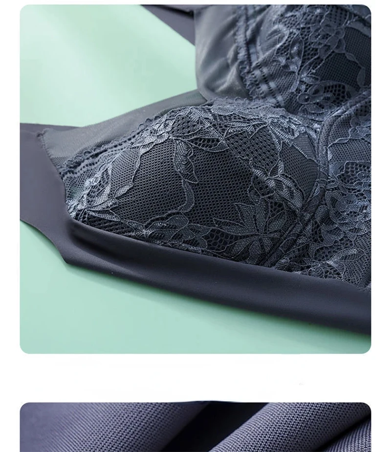 L-6L Women Large Bra Push Up Ice Silk Seamless upper Bralette Lace Wireless Summer Bras Plus Size Top Lingerie Underwear 15019 L-6L Women Large Bra Push Up Ice Silk Seamless upper Bralette Lace Wireless Summer Bras Plus Size Top Lingerie Underwear 15019
