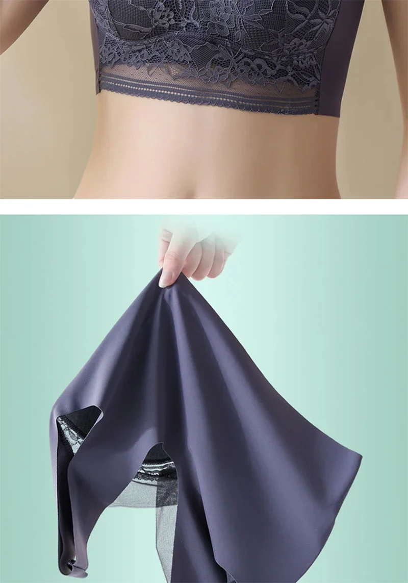 L-6L Women Large Bra Push Up Ice Silk Seamless upper Bralette Lace Wireless Summer Bras Plus Size Top Lingerie Underwear 15019 L-6L Women Large Bra Push Up Ice Silk Seamless upper Bralette Lace Wireless Summer Bras Plus Size Top Lingerie Underwear 15019
