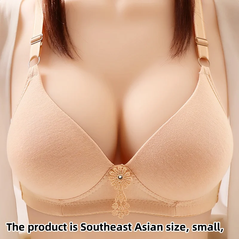 Large Size Without Steel Ring Comfortable Breathable Gathered Ladies Underwear Non-magnetic Thin Cup Glossy Obese Sister Bra Large Size Without Steel Ring Comfortable Breathable Gathered Ladies Underwear Non-magnetic Thin Cup Glossy Obese Sister Bra