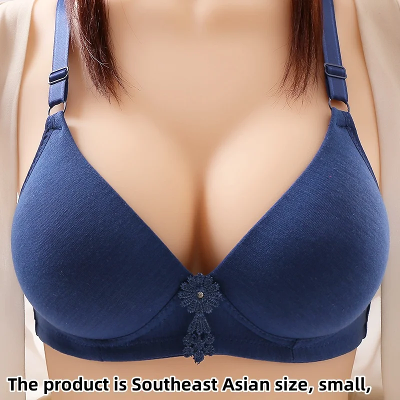 Large Size Without Steel Ring Comfortable Breathable Gathered Ladies Underwear Non-magnetic Thin Cup Glossy Obese Sister Bra Large Size Without Steel Ring Comfortable Breathable Gathered Ladies Underwear Non-magnetic Thin Cup Glossy Obese Sister Bra