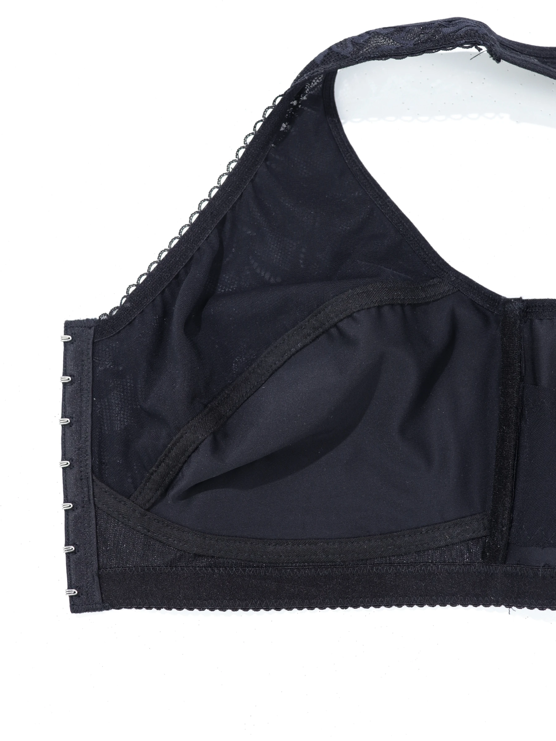 BEAUWEAR 7 Hooks Front Closure Unlined Thin Comfort Bra no Wire Plain Floral Full Cup Minimizer Bralette BEAUWEAR 7 Hooks Front Closure Unlined Thin Comfort Bra no Wire Plain Floral Full Cup Minimizer Bralette
