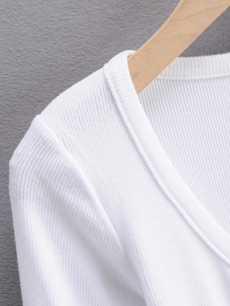 Slim V-neck Long Sleeve Bottomed Womens Tops And Blouses High Street Solid Color Open Navel Cardigan Slim V-neck Long Sleeve Bottomed Womens Tops And Blouses High Street Solid Color Open Navel Cardigan