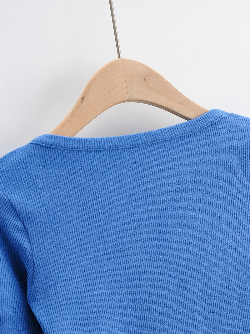 Slim V-neck Long Sleeve Bottomed Womens Tops And Blouses High Street Solid Color Open Navel Cardigan Slim V-neck Long Sleeve Bottomed Womens Tops And Blouses High Street Solid Color Open Navel Cardigan