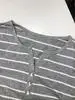 Cotton T-Shirt Women Long Sleeve Striped T Shirt Fashion 2025 Spring Autumn Female Clothes Top Tee Lady V-neck Tops 7215