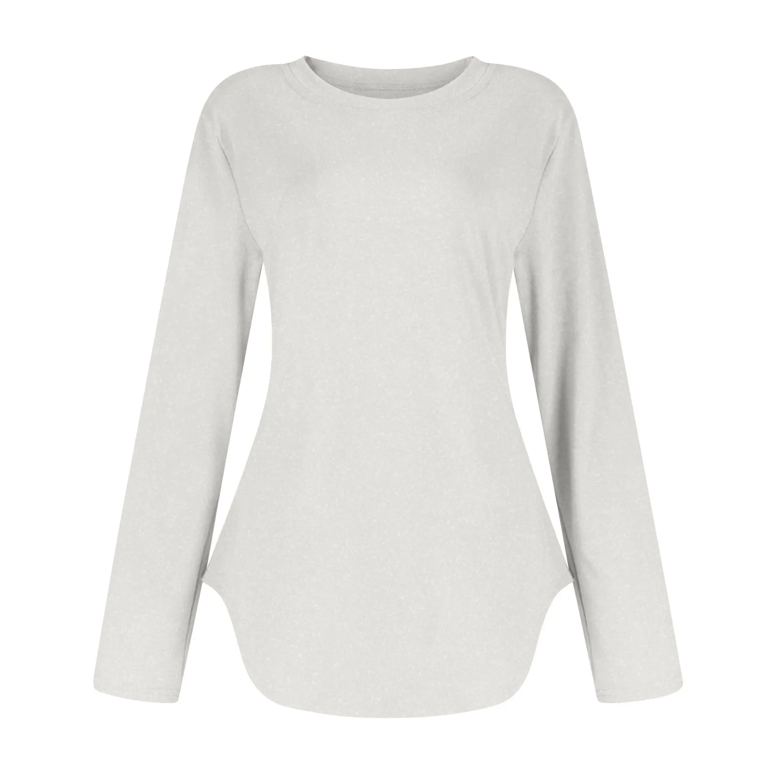 Traf 2024 Mujer Womens Long Sleeve Round Neck Shirts Side Split Basic Loose Tunic Tops Casual Shirts Ropa De Mujer Fashion