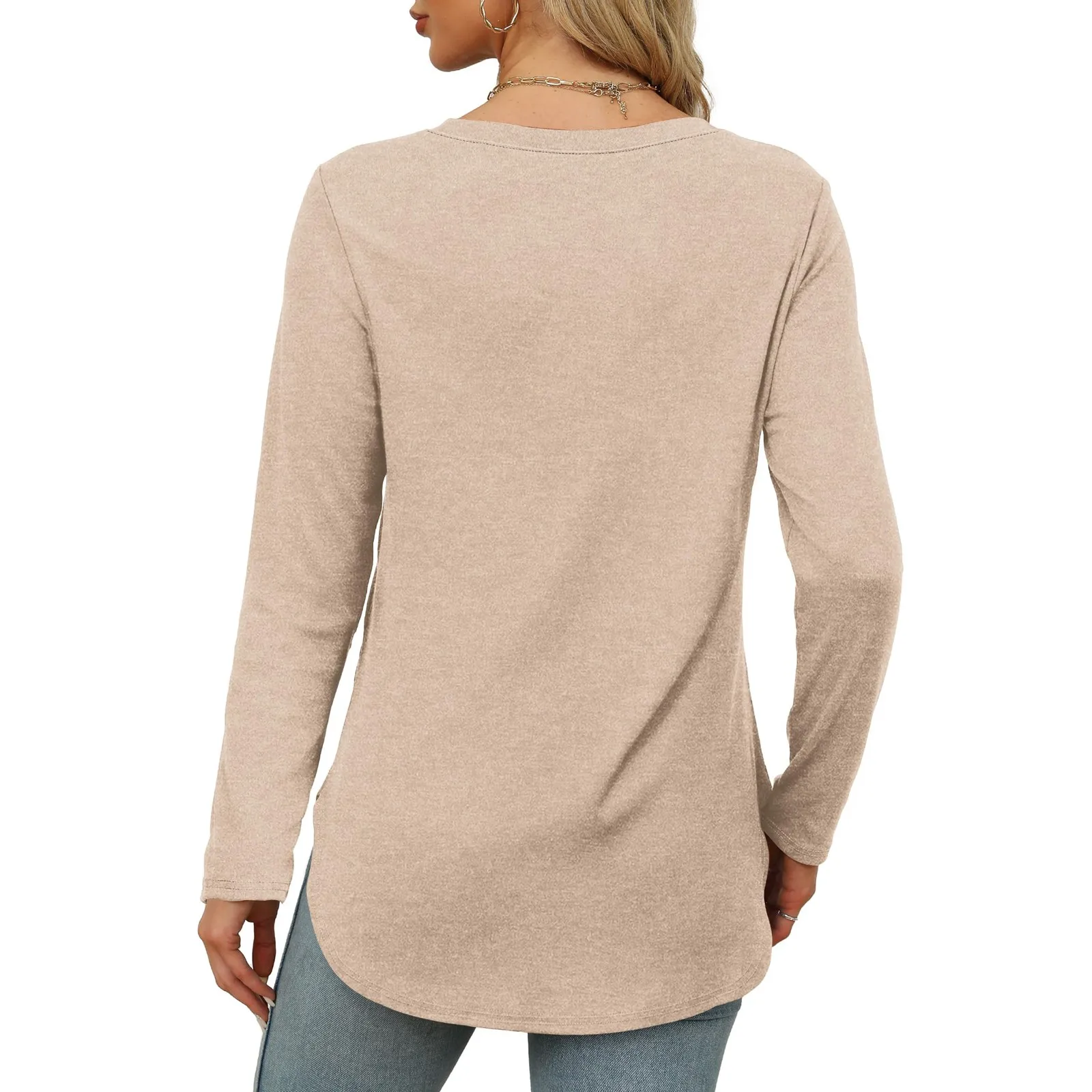 Traf 2024 Mujer Womens Long Sleeve Round Neck Shirts Side Split Basic Loose Tunic Tops Casual Shirts Ropa De Mujer Fashion