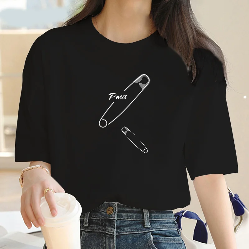 2024 new printed women's T-shirt casual round neck short sleeve summer street trend hip hop Harajuku round neck big T 2024 new printed women's T-shirt casual round neck short sleeve summer street trend hip hop Harajuku round neck big T