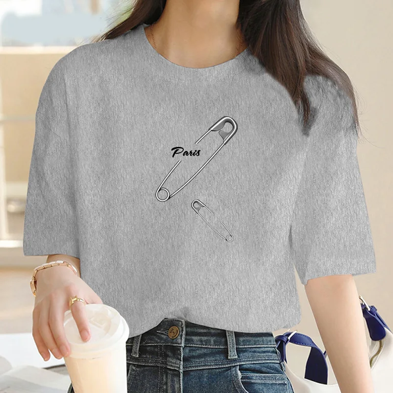 2024 new printed women's T-shirt casual round neck short sleeve summer street trend hip hop Harajuku round neck big T 2024 new printed women's T-shirt casual round neck short sleeve summer street trend hip hop Harajuku round neck big T
