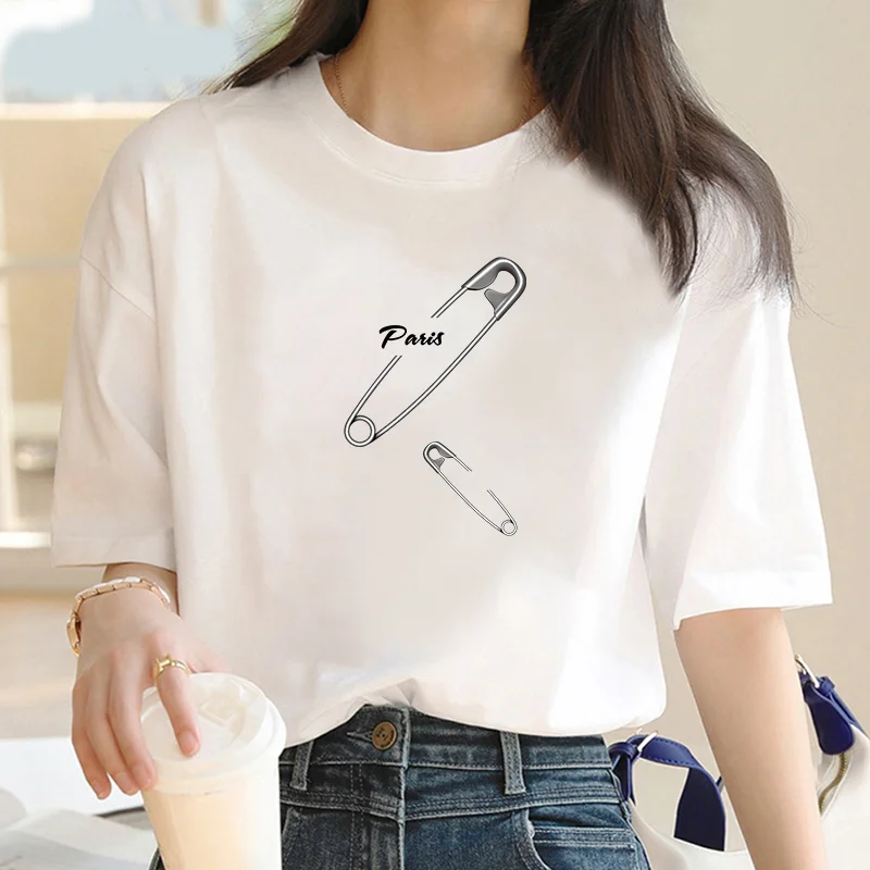 2024 new printed women's T-shirt casual round neck short sleeve summer street trend hip hop Harajuku round neck big T 2024 new printed women's T-shirt casual round neck short sleeve summer street trend hip hop Harajuku round neck big T