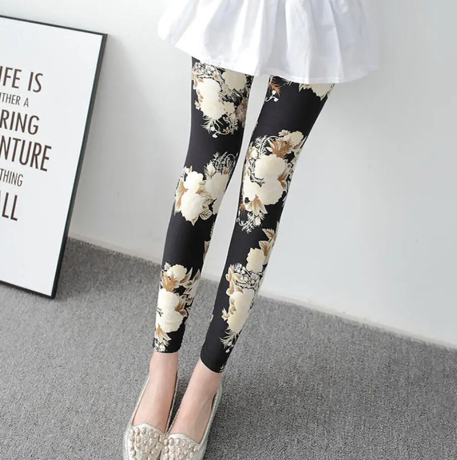 YSDNCHI Women Summer Female Fitness Leggings Floral Print Leggins Lady Sexy Slim Elastic Pencil Pants Stretch Trousers Mujer
