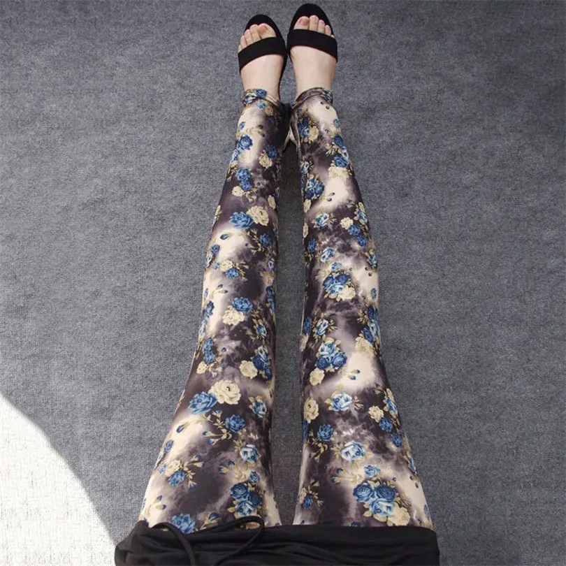 YSDNCHI Women Summer Female Fitness Leggings Floral Print Leggins Lady Sexy Slim Elastic Pencil Pants Stretch Trousers Mujer