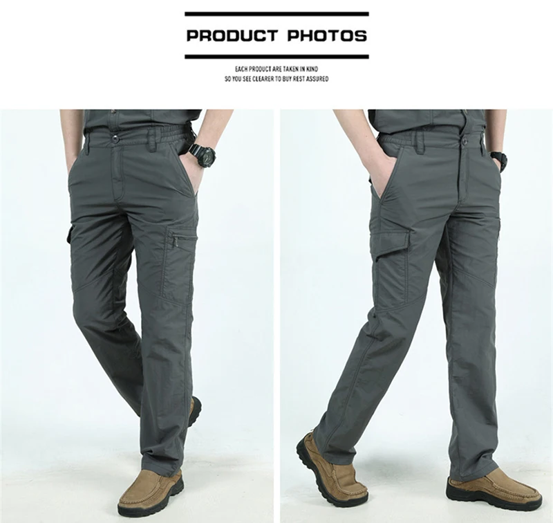 Military Tactical Pants Cargo Men Waterproof Trousers Casual Pants Wear-resistant Multi-pocket Outdoor Hiking Work Trousers Male