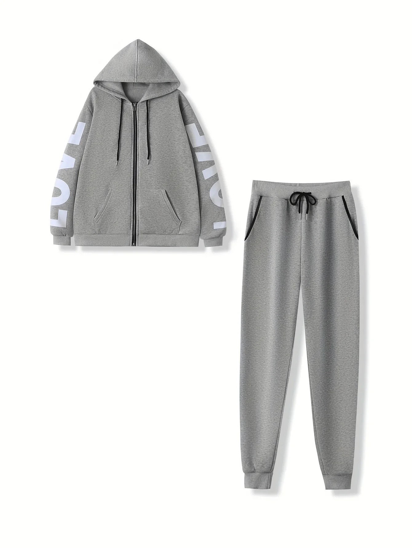 Women Clothes Sets 2024 New Casual GreyTracksuits Two Piece Set Women Sport Suit Hoodies Jogging Size Harajuku Women Clothes Sets 2024 New Casual GreyTracksuits Two Piece Set Women Sport Suit Hoodies Jogging Size Harajuku