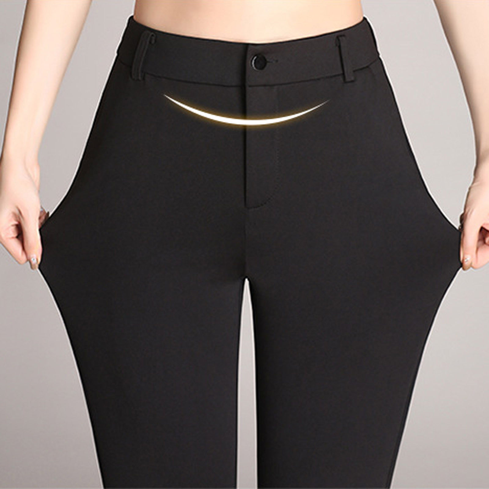 Autumn and Winter Women Pockets High Waist Solid Straight-leg Pants Long Trousers Flared Pants Autumn and Winter Women Pockets High Waist Solid Straight-leg Pants Long Trousers Flared Pants