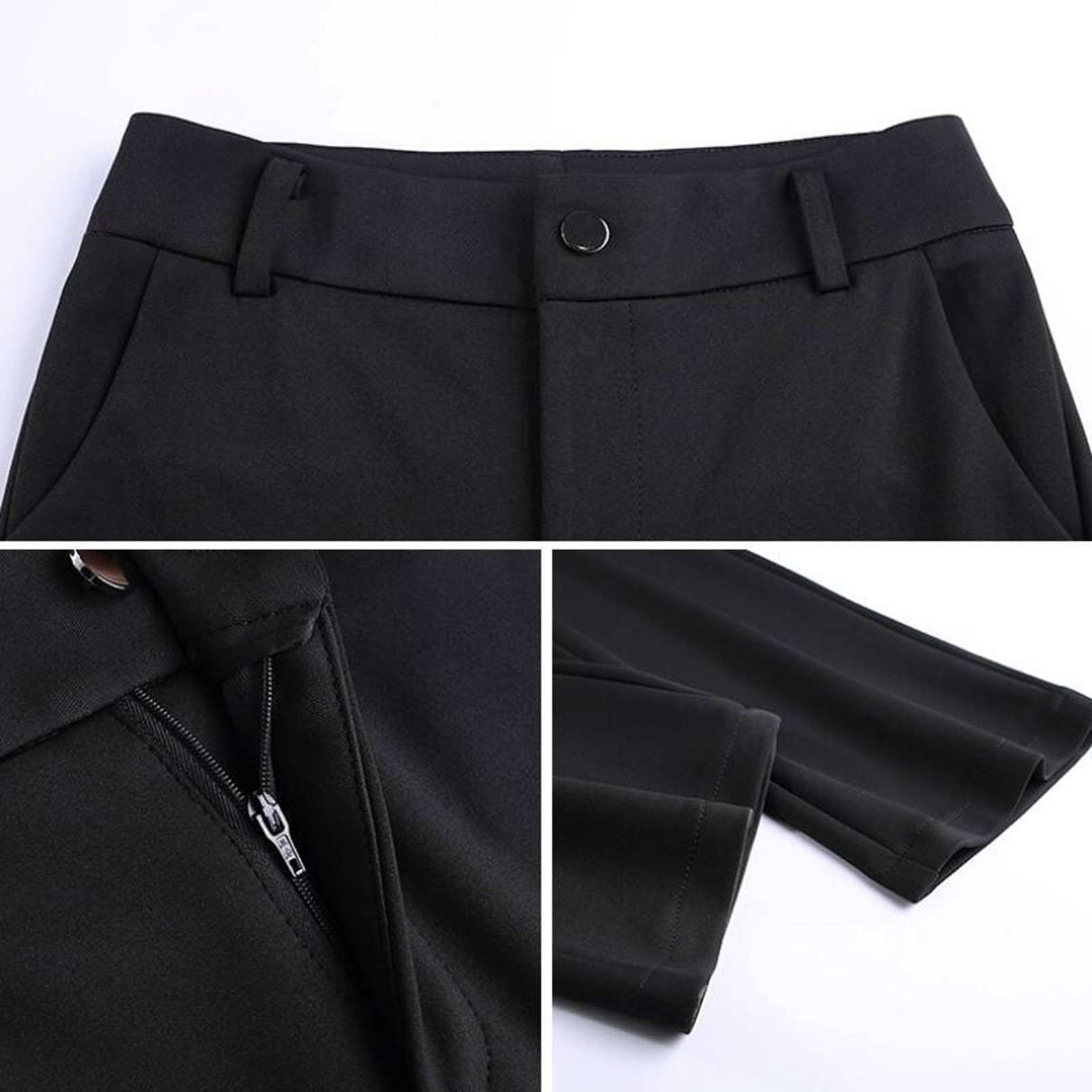 Autumn and Winter Women Pockets High Waist Solid Straight-leg Pants Long Trousers Flared Pants Autumn and Winter Women Pockets High Waist Solid Straight-leg Pants Long Trousers Flared Pants
