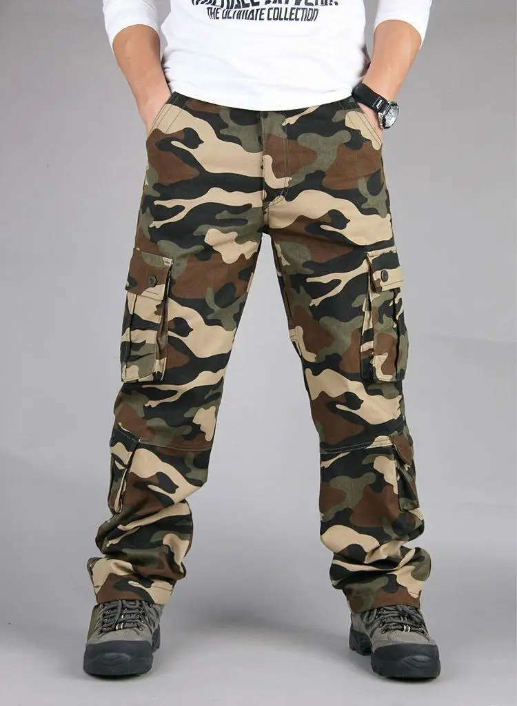 Men's Tactical Camouflage Overalls High-Quality Cotton Multi-Pocket Trousers Sports Training Casual Work Pants Men's Tactical Camouflage Overalls High-Quality Cotton Multi-Pocket Trousers Sports Training Casual Work Pants