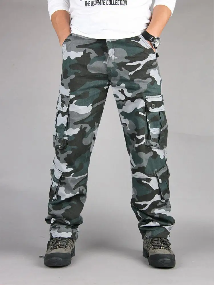 Men's Tactical Camouflage Overalls High-Quality Cotton Multi-Pocket Trousers Sports Training Casual Work Pants Men's Tactical Camouflage Overalls High-Quality Cotton Multi-Pocket Trousers Sports Training Casual Work Pants
