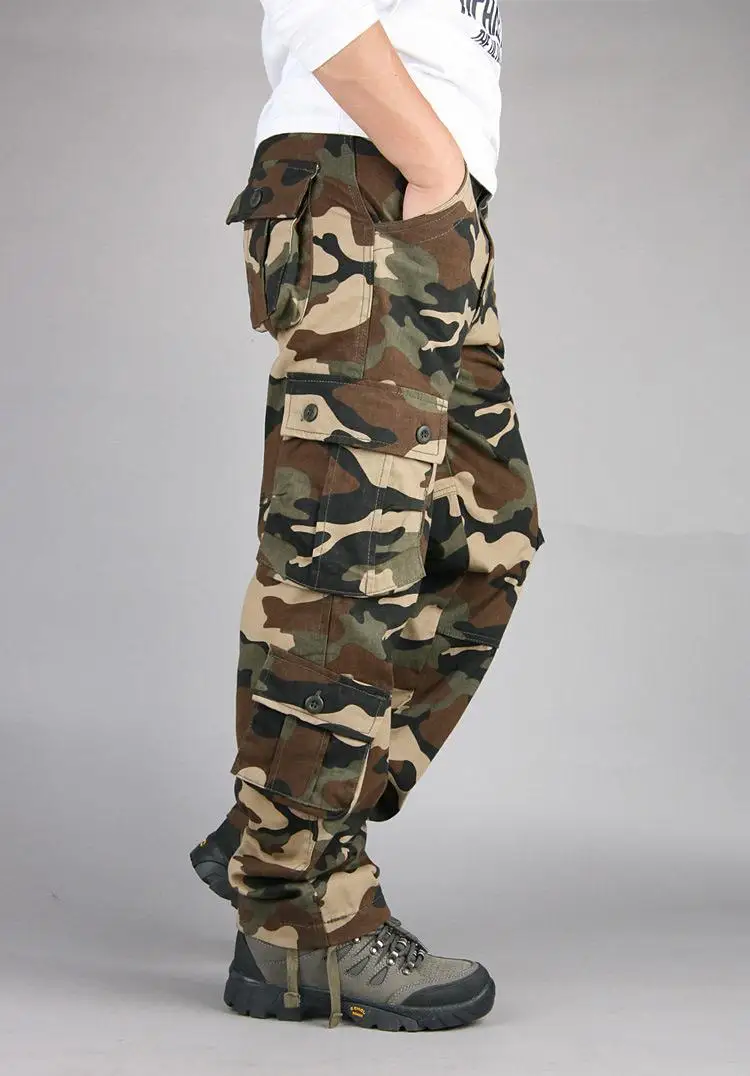 Men's Tactical Camouflage Overalls High-Quality Cotton Multi-Pocket Trousers Sports Training Casual Work Pants Men's Tactical Camouflage Overalls High-Quality Cotton Multi-Pocket Trousers Sports Training Casual Work Pants