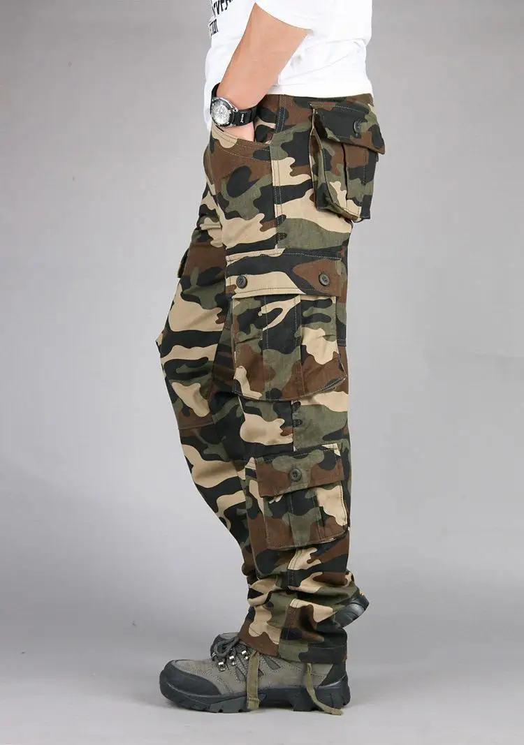 Men's Tactical Camouflage Overalls High-Quality Cotton Multi-Pocket Trousers Sports Training Casual Work Pants Men's Tactical Camouflage Overalls High-Quality Cotton Multi-Pocket Trousers Sports Training Casual Work Pants