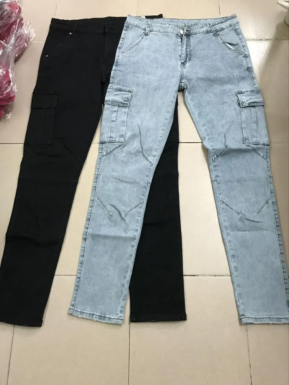 Men Street Elastic Denim Jeans Wash Solid Color Multi Pockets Cargo Pants Casual Slim Fit Daily Wear Joggers Mid Waist Trousers Men Street Elastic Denim Jeans Wash Solid Color Multi Pockets Cargo Pants Casual Slim Fit Daily Wear Joggers Mid Waist Trousers