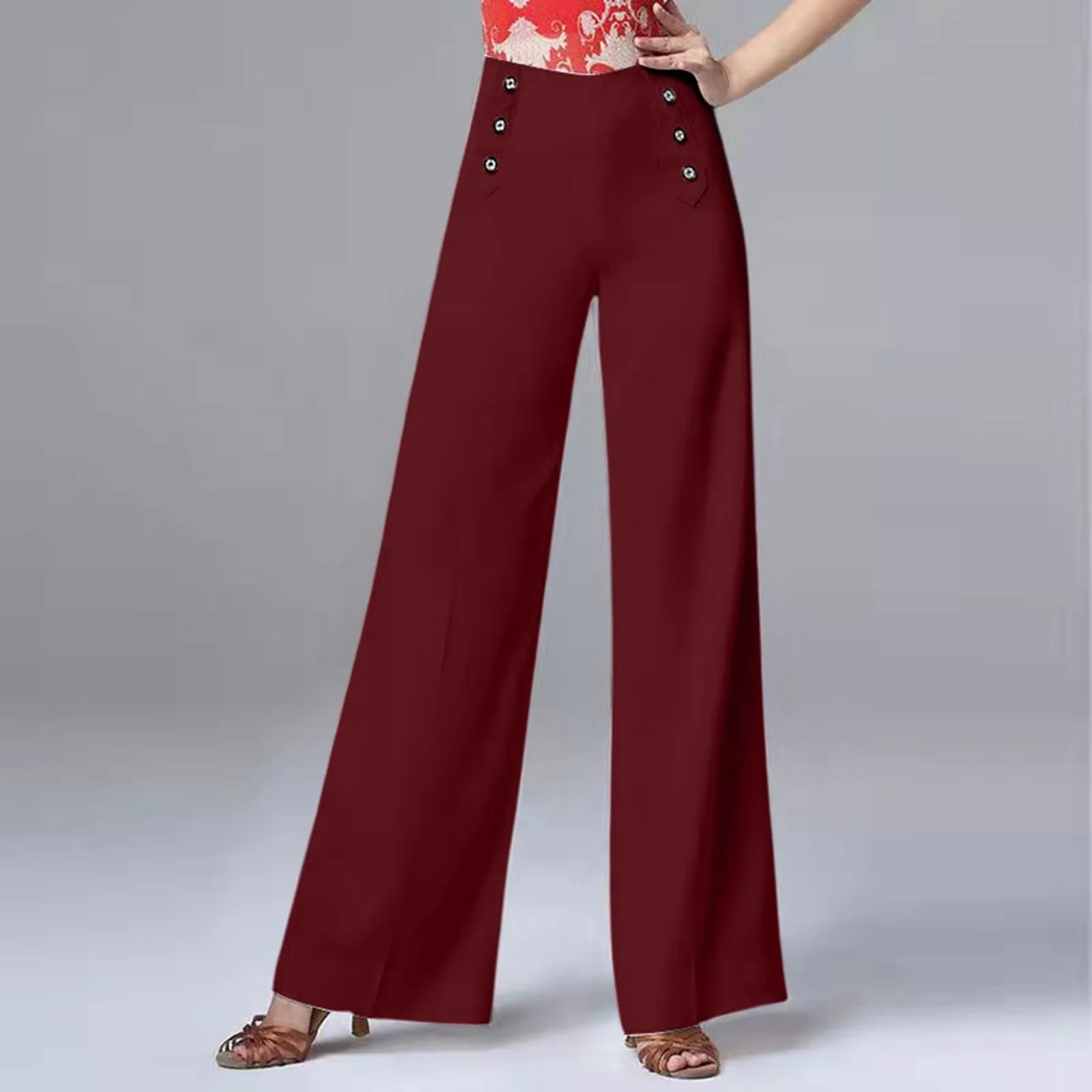 High Waisted New Dance Pants For Women Social Dance Wide Leg Pants Slimming And Versatile Dance Pants Womans Bottoms