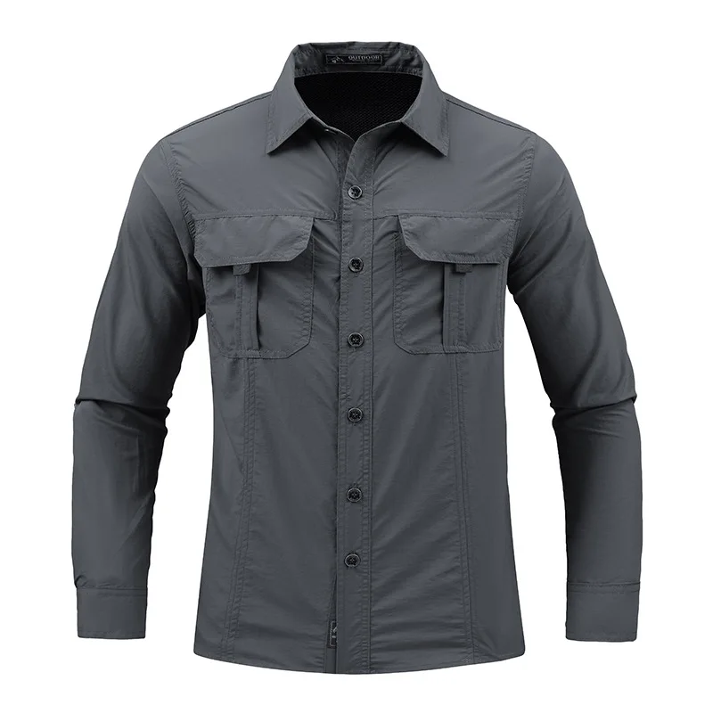 Men Summer Tactical Long Sleeved Shirts US Hot Outdoor Multi-pocket Army Green Waterproof Summer Camping Fishing Cargo Shirts Men Summer Tactical Long Sleeved Shirts US Hot Outdoor Multi-pocket Army Green Waterproof Summer Camping Fishing Cargo Shirts