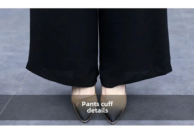 High Waist Wide Leg Pants Set Women's Fashionable Stylish Summer New Arrival Two Piece Suit Casual Slimming Elegant Lady