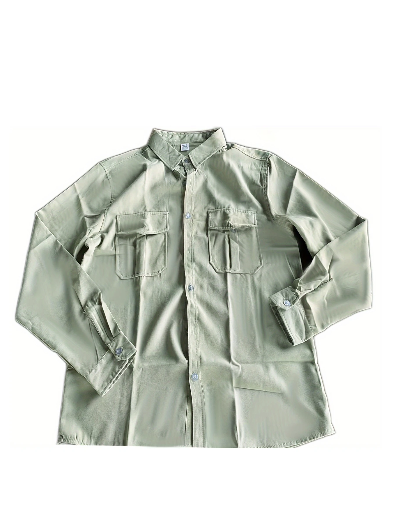 Spring/Summer European and American Men's Shirts with Multiple Pockets, Casual Slim Fit, Long sleeved Workwear Top