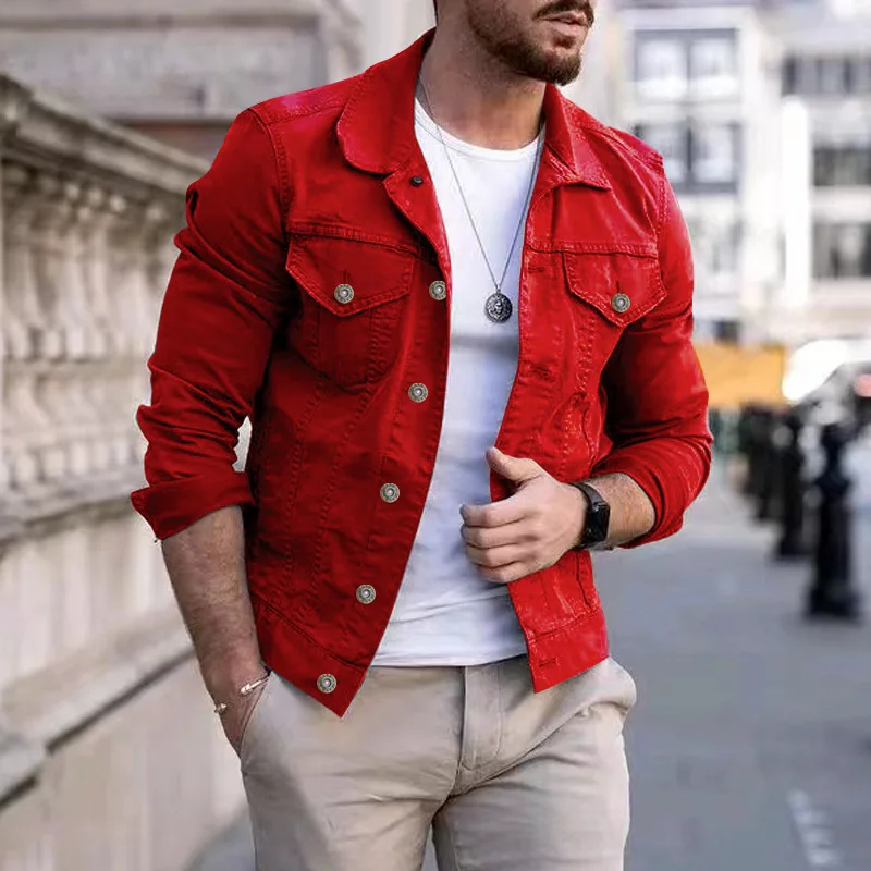 2025 New Men's Fashion Casual Jacket Washed Denim Top Autumn Loose Large Size Denim Jacket Men Jacket 2025 New Men's Fashion Casual Jacket Washed Denim Top Autumn Loose Large Size Denim Jacket Men Jacket
