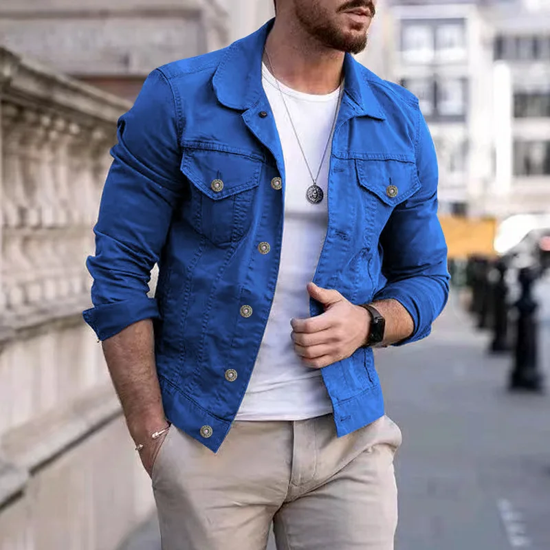 2025 New Men's Fashion Casual Jacket Washed Denim Top Autumn Loose Large Size Denim Jacket Men Jacket 2025 New Men's Fashion Casual Jacket Washed Denim Top Autumn Loose Large Size Denim Jacket Men Jacket