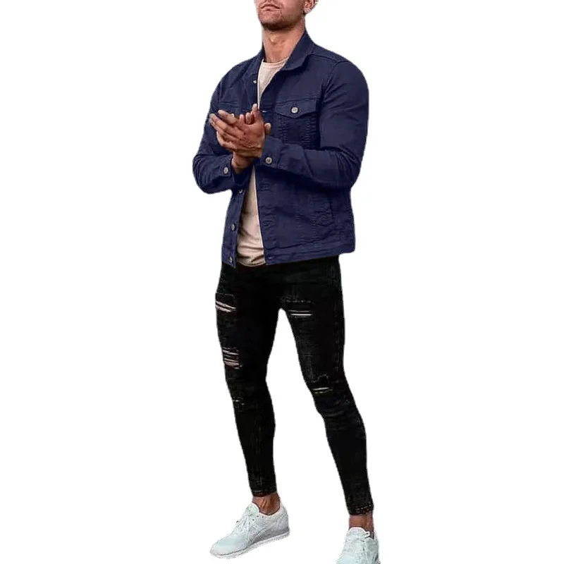 2025 New Men's Fashion Casual Jacket Washed Denim Top Autumn Loose Large Size Denim Jacket Men Jacket 2025 New Men's Fashion Casual Jacket Washed Denim Top Autumn Loose Large Size Denim Jacket Men Jacket