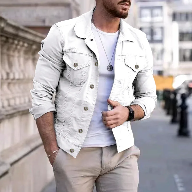 2025 New Men's Fashion Casual Jacket Washed Denim Top Autumn Loose Large Size Denim Jacket Men Jacket 2025 New Men's Fashion Casual Jacket Washed Denim Top Autumn Loose Large Size Denim Jacket Men Jacket