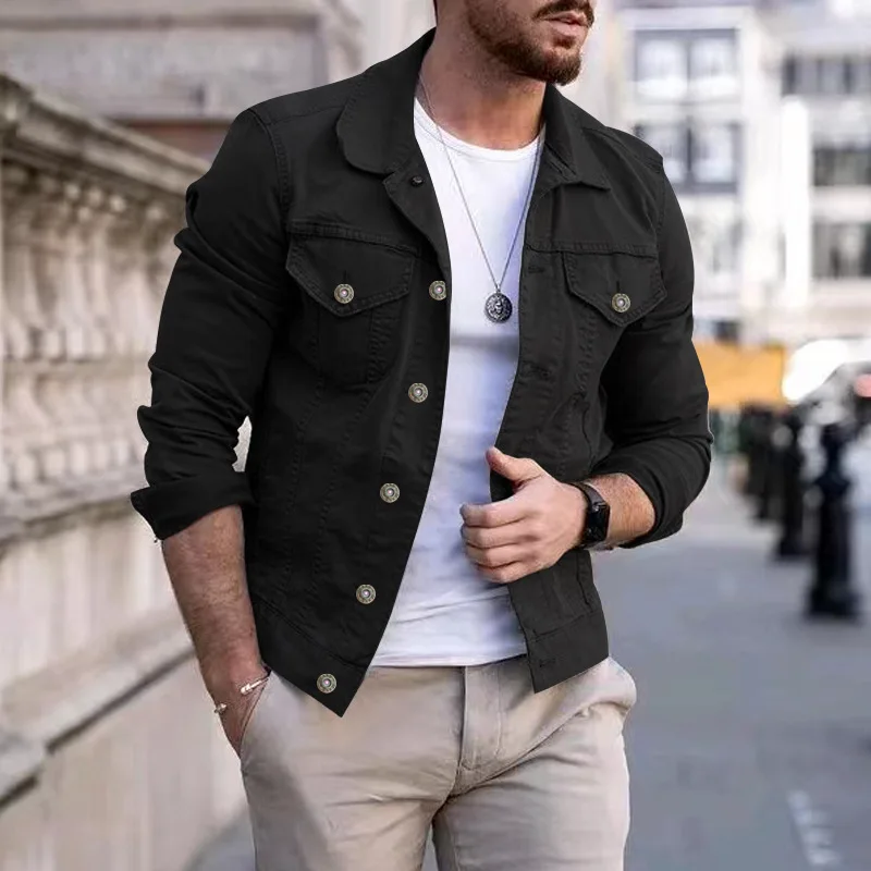 2025 New Men's Fashion Casual Jacket Washed Denim Top Autumn Loose Large Size Denim Jacket Men Jacket 2025 New Men's Fashion Casual Jacket Washed Denim Top Autumn Loose Large Size Denim Jacket Men Jacket
