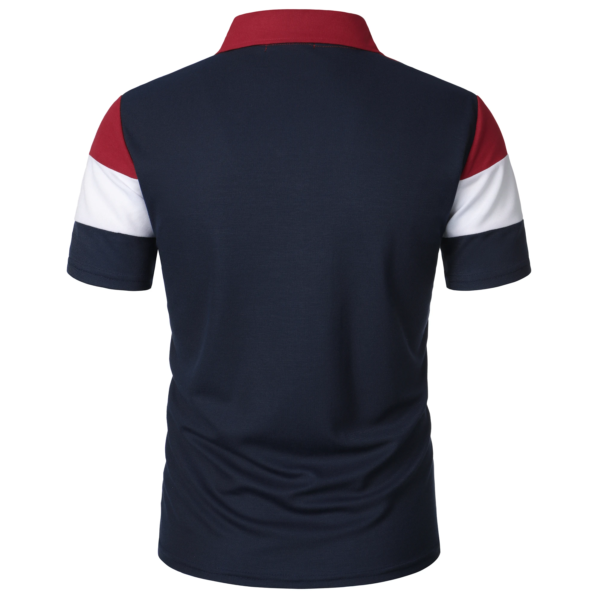 Men's short sleeve chest three stripes color matching fashion with men's lapel short sleeve men's fashion casual top T-shirt