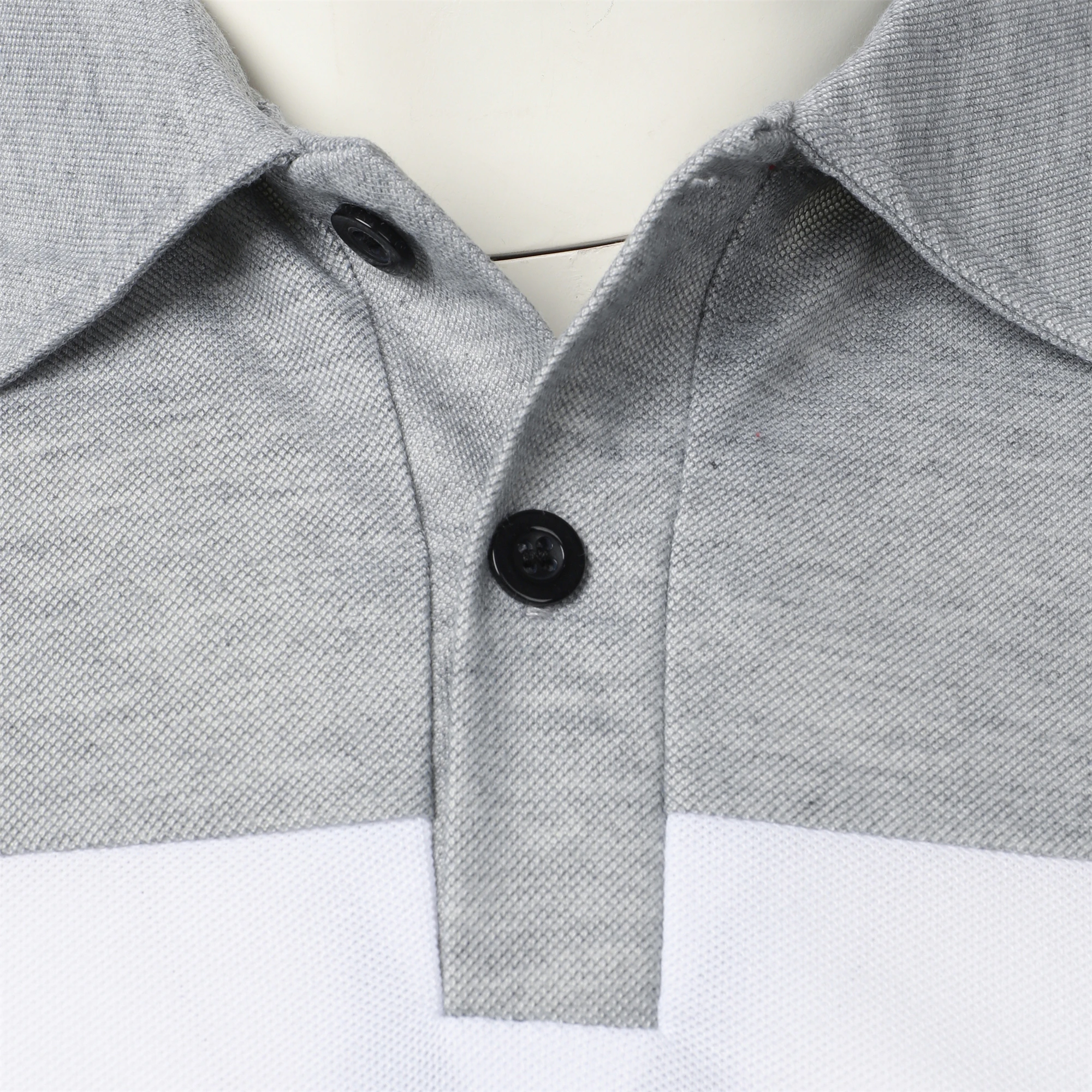 Men's short sleeve chest three stripes color matching fashion with men's lapel short sleeve men's fashion casual top T-shirt