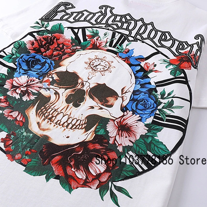 Classic White GOD SPEED T Shirts Letter Logo Seaside Holiday Scenery Print Godspeed Short Sleeve Unisex Tees Tops