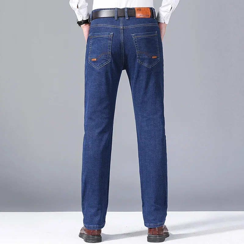 Fashion Men Jeans Stretch Straight Leg Casual Slim Fit Denim Pants Male Brand Luxury Design Business Classic Trousers Large Size