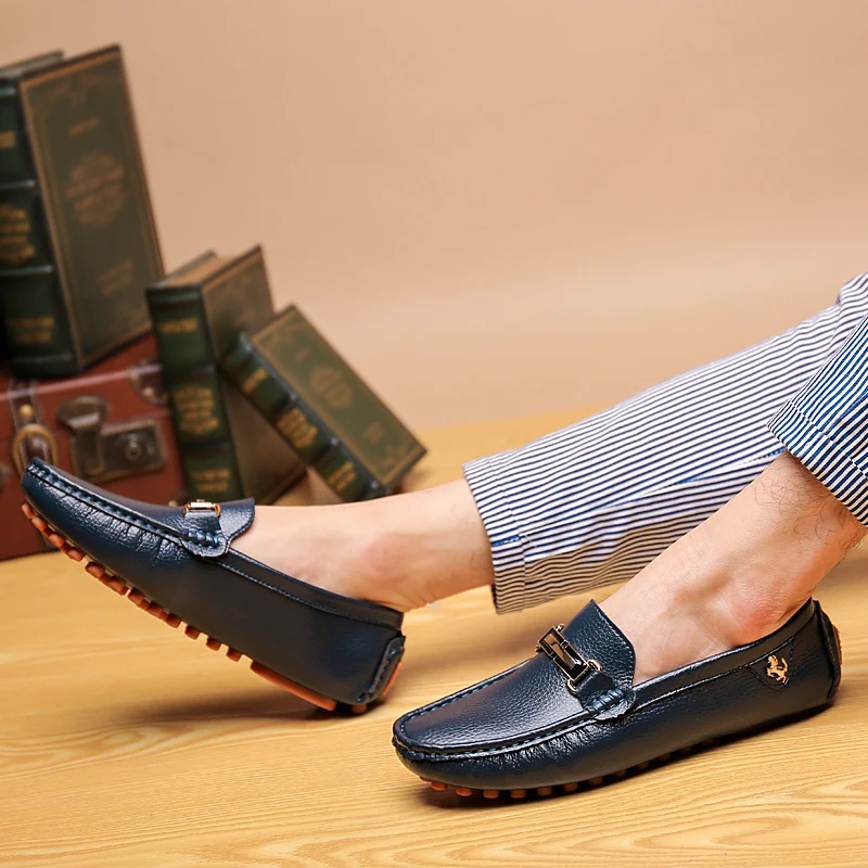 YRZL Loafers Men Handmade PU Leather Loafer Casual Driving Flats Slip-on Shoes Luxury Comfy Moccasins White Loafers Shoes Men