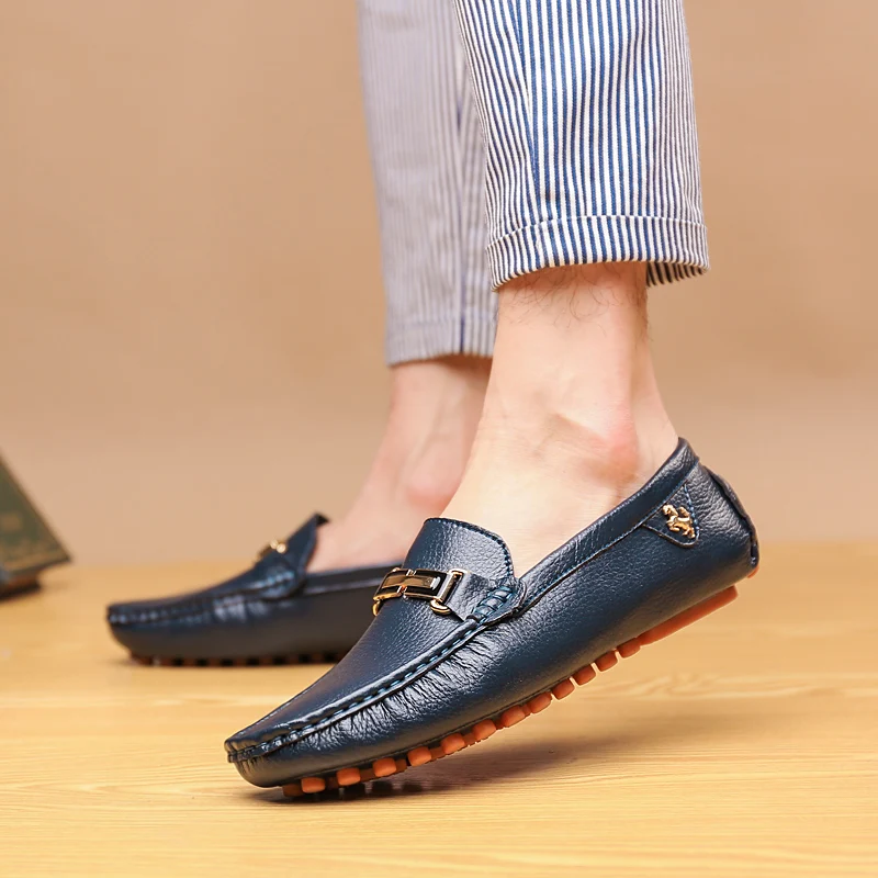 YRZL Loafers Men Handmade PU Leather Loafer Casual Driving Flats Slip-on Shoes Luxury Comfy Moccasins White Loafers Shoes Men