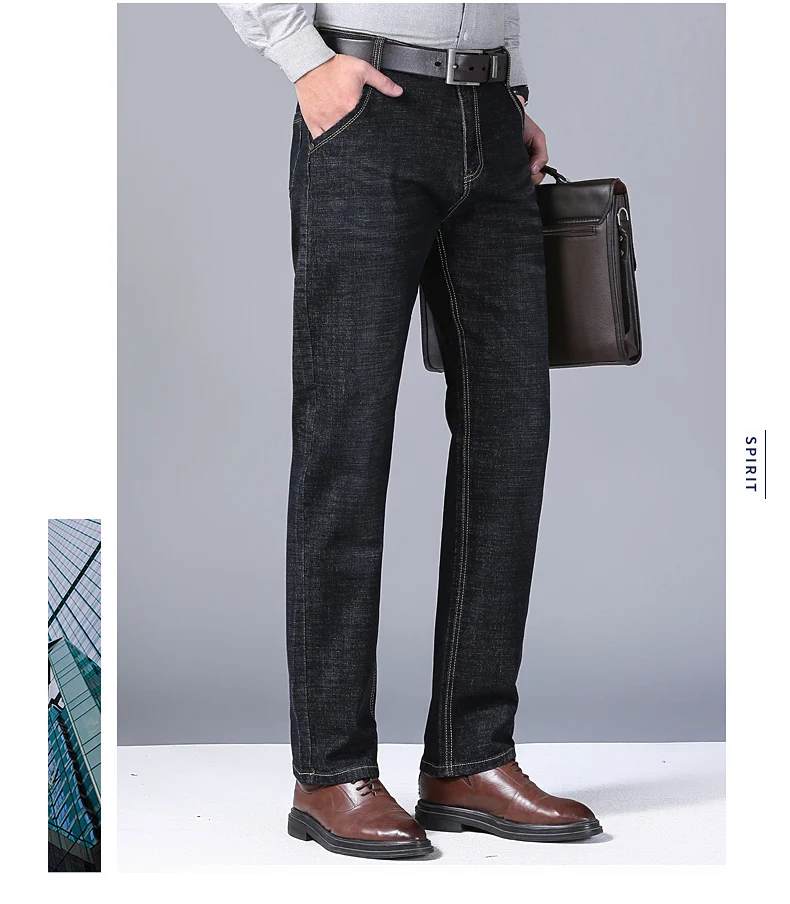 2024 NEW Men's Fashion Business Jeans Classic Style Casual Stretch Slim Jean Pants Male Brand Denim Trousers Black Blue 2024 NEW Men's Fashion Business Jeans Classic Style Casual Stretch Slim Jean Pants Male Brand Denim Trousers Black Blue