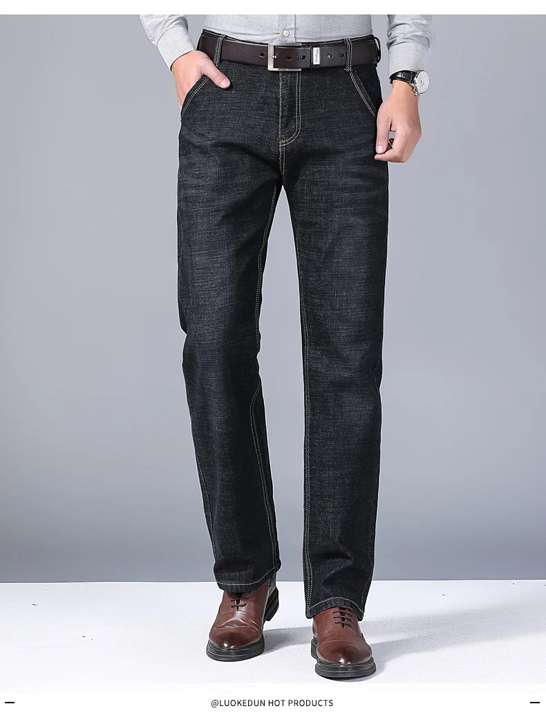 2024 NEW Men's Fashion Business Jeans Classic Style Casual Stretch Slim Jean Pants Male Brand Denim Trousers Black Blue 2024 NEW Men's Fashion Business Jeans Classic Style Casual Stretch Slim Jean Pants Male Brand Denim Trousers Black Blue