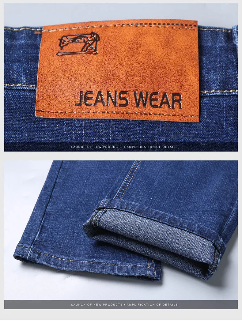 2024 NEW Men's Fashion Business Jeans Classic Style Casual Stretch Slim Jean Pants Male Brand Denim Trousers Black Blue 2024 NEW Men's Fashion Business Jeans Classic Style Casual Stretch Slim Jean Pants Male Brand Denim Trousers Black Blue