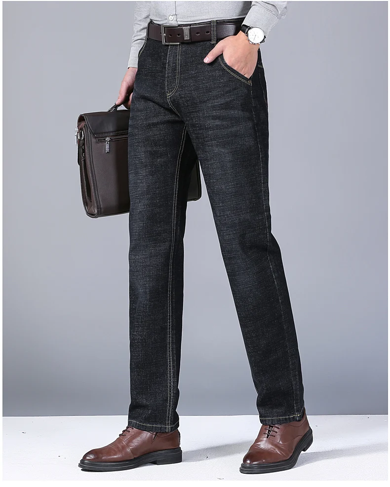 2024 NEW Men's Fashion Business Jeans Classic Style Casual Stretch Slim Jean Pants Male Brand Denim Trousers Black Blue 2024 NEW Men's Fashion Business Jeans Classic Style Casual Stretch Slim Jean Pants Male Brand Denim Trousers Black Blue